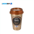 Tasses en plastique IML jetables 300 ml / 400 ml de boisson chaude / froide tasse de consommation de boisson pour le café ou le thé